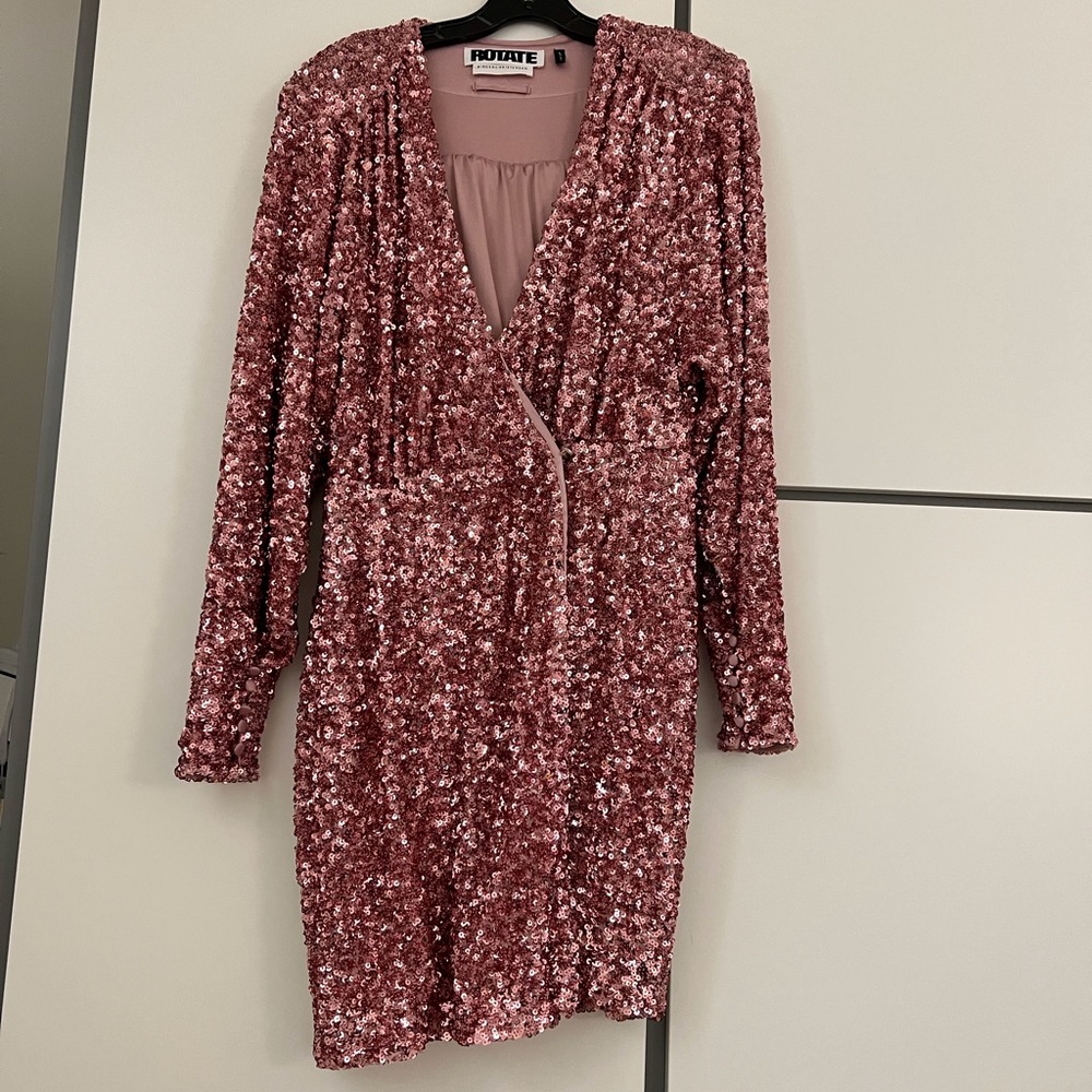 ROTATE Birger Christensen mini dress, pink, size EUR38/US6